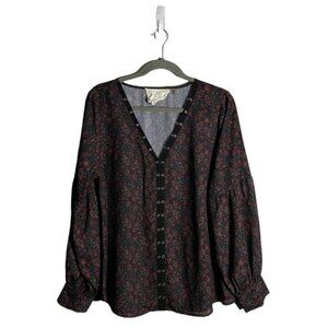 California Moonrise Women's Floral V-Neck Blouse
